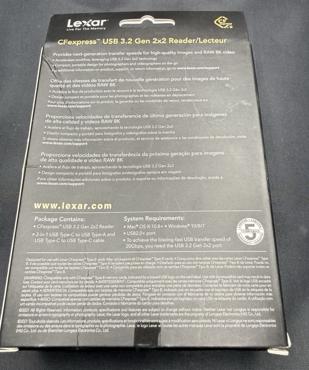 LEXAR PROFESSIONAL CFEXPRESS USB 3.2 GEN 2X2 READER/LECTEUR TYPE C