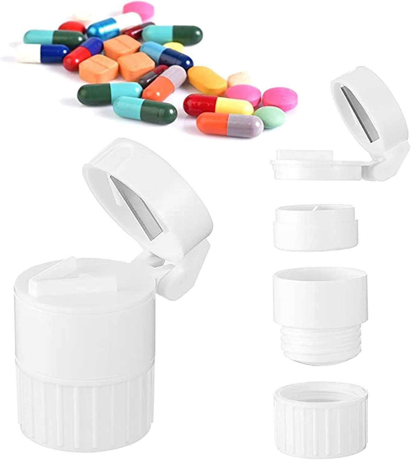 Rehabilitation Advantage 4-In-1 Pill Cutter, Crusher, Storage Container