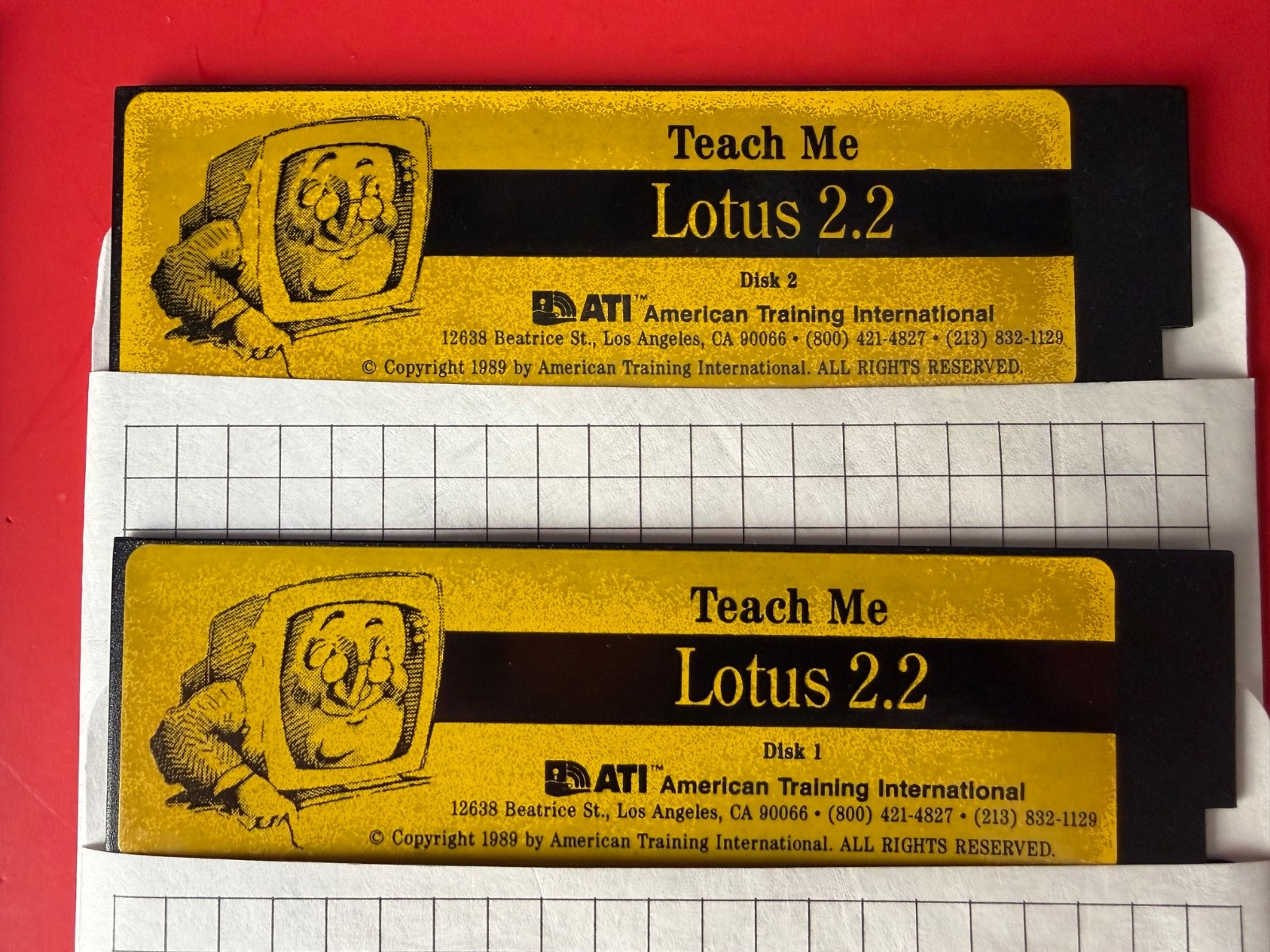 Teach Me Lotus 123 5.25" Floppy Disks Software for PC / IBM Computers
