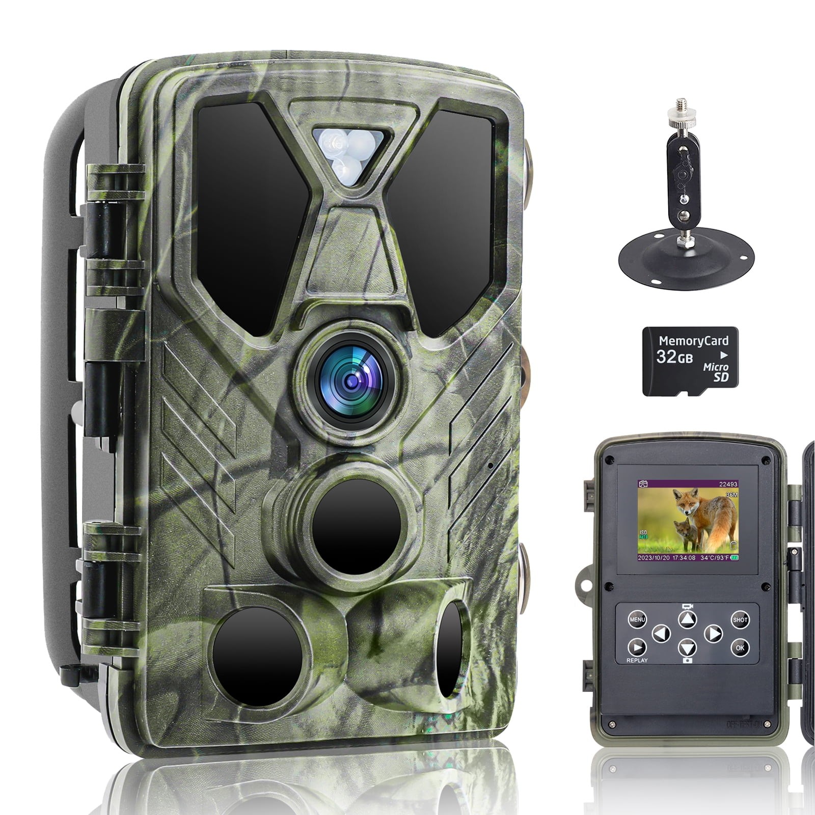 Suntekcam HC-812A 36MP 4K Night Vision Hunting Trail Monitor with 32GB TF Card,