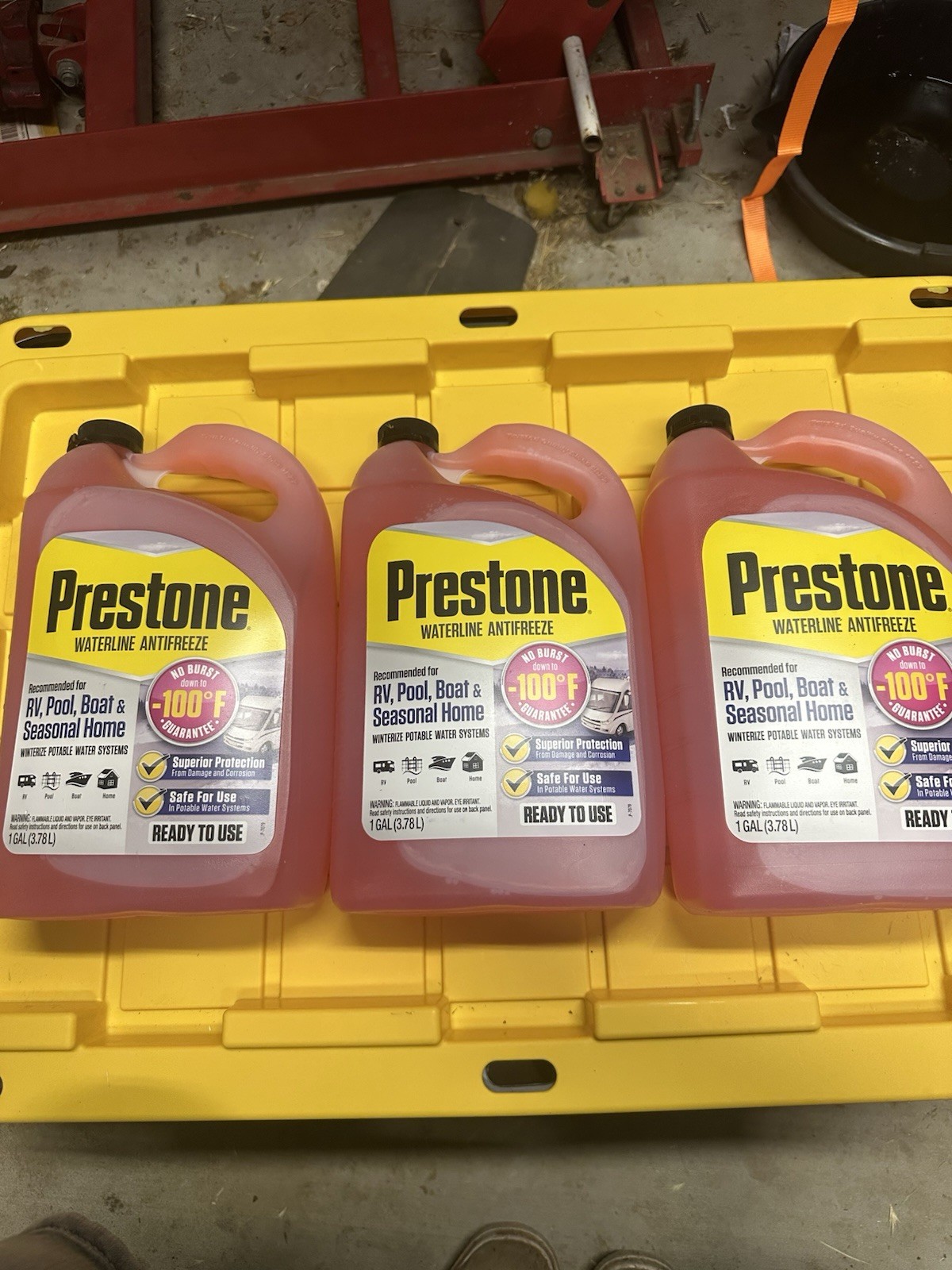 Prestone Waterline Antifreeze 1 GAL For RV Pool Boat Home Anti-Burst Lot Of 3