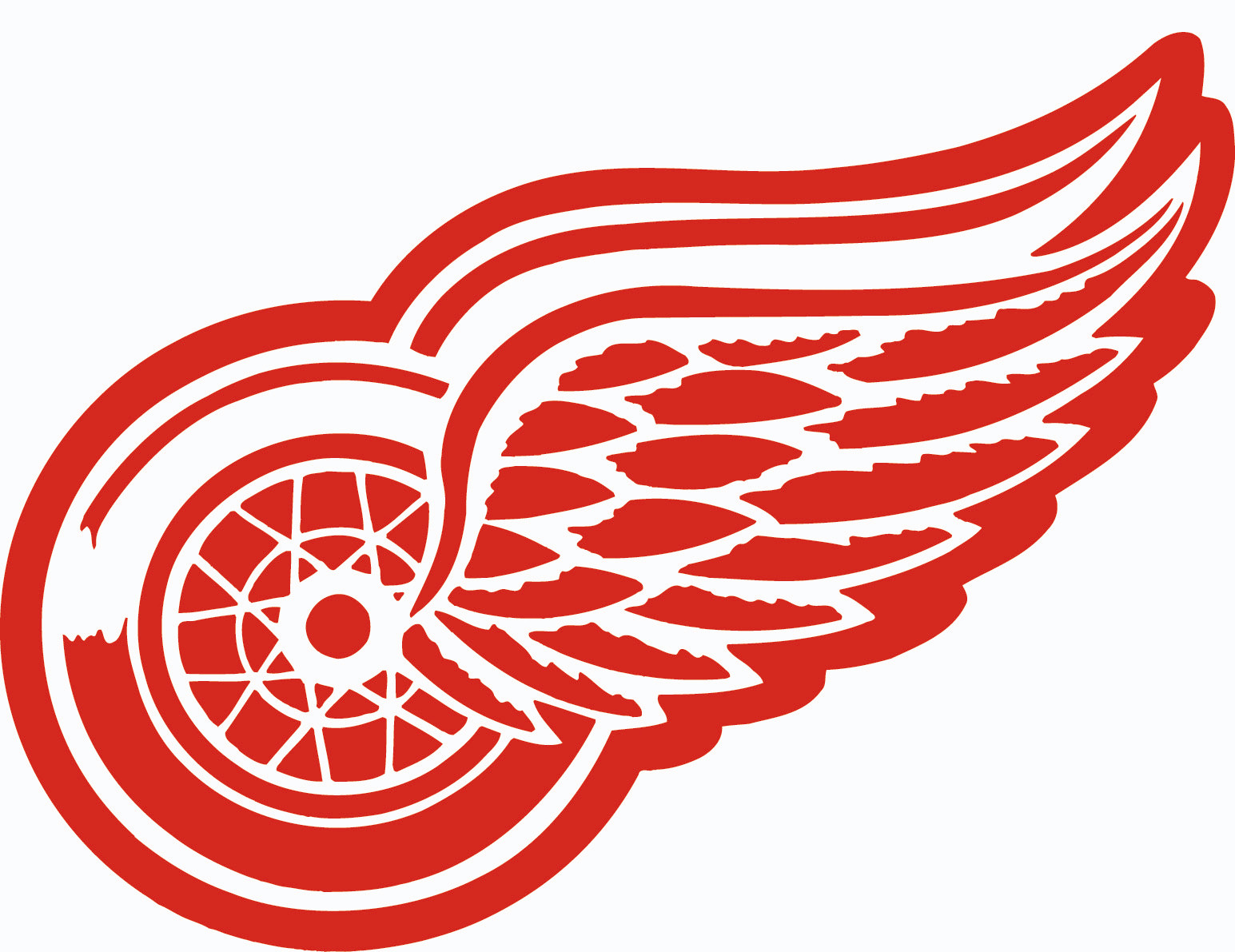 Detroit Red Wings Winged Wheel logo White or Red Vinyl Decal Choose your size
