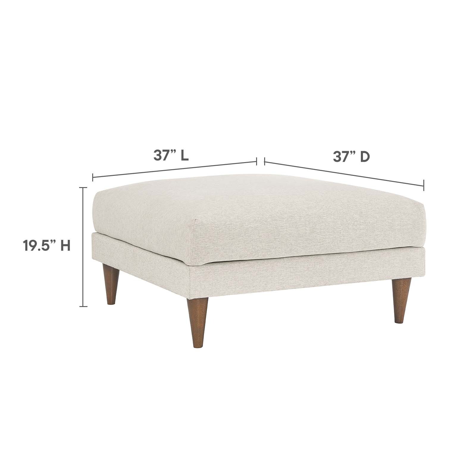 Modway Zoya Down Filled Overstuffed Ottoman in Ivory Fabric