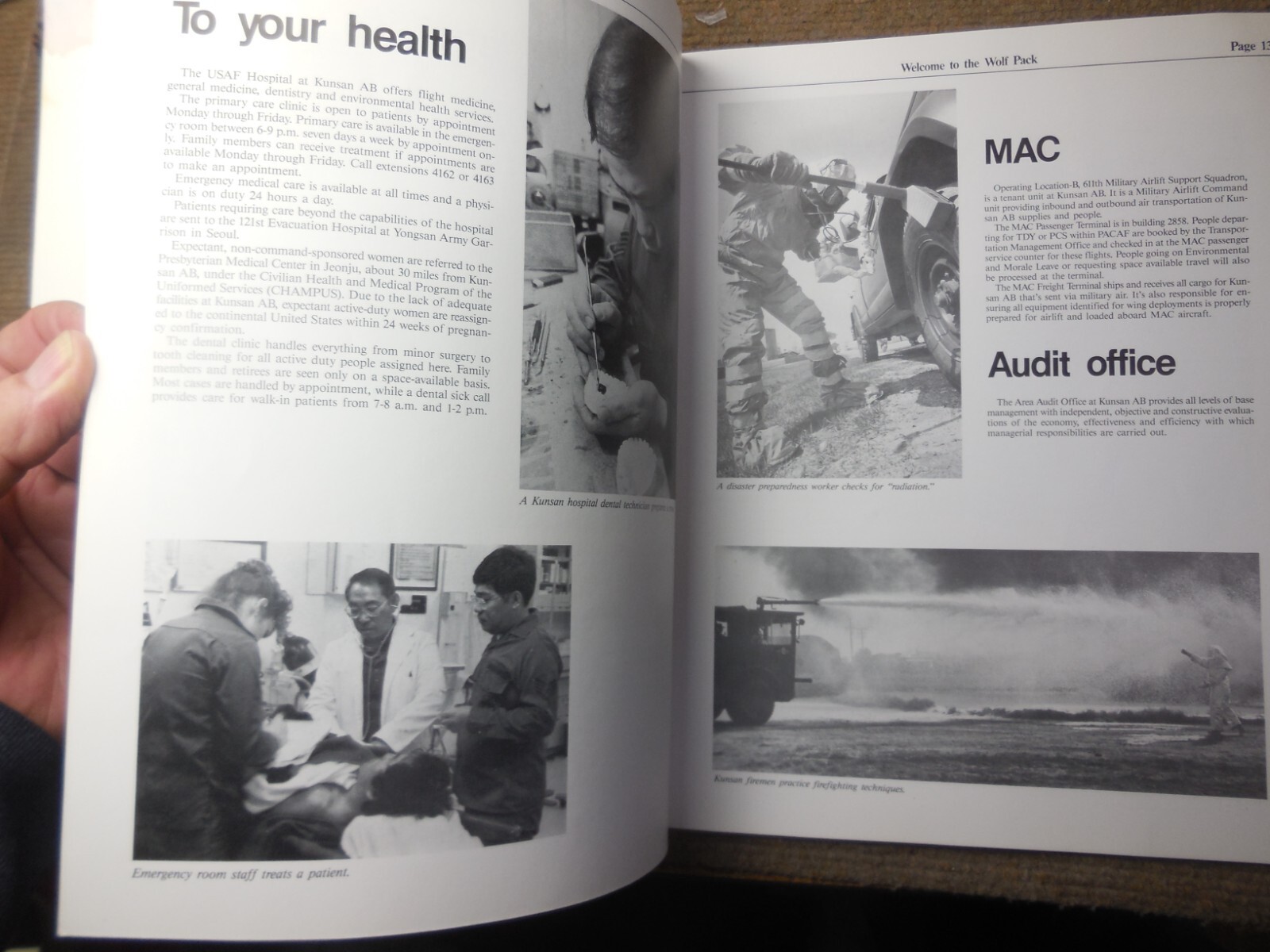 Softcover USAF Book Welcome To Kusan( KOREA) Air Base Home of The Wolf Pack