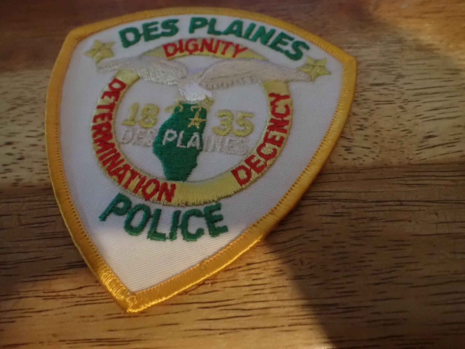 DES PLAINES ILLINOIS DIGNITY  VINTAGE obsolete shoulder patch bx C#19