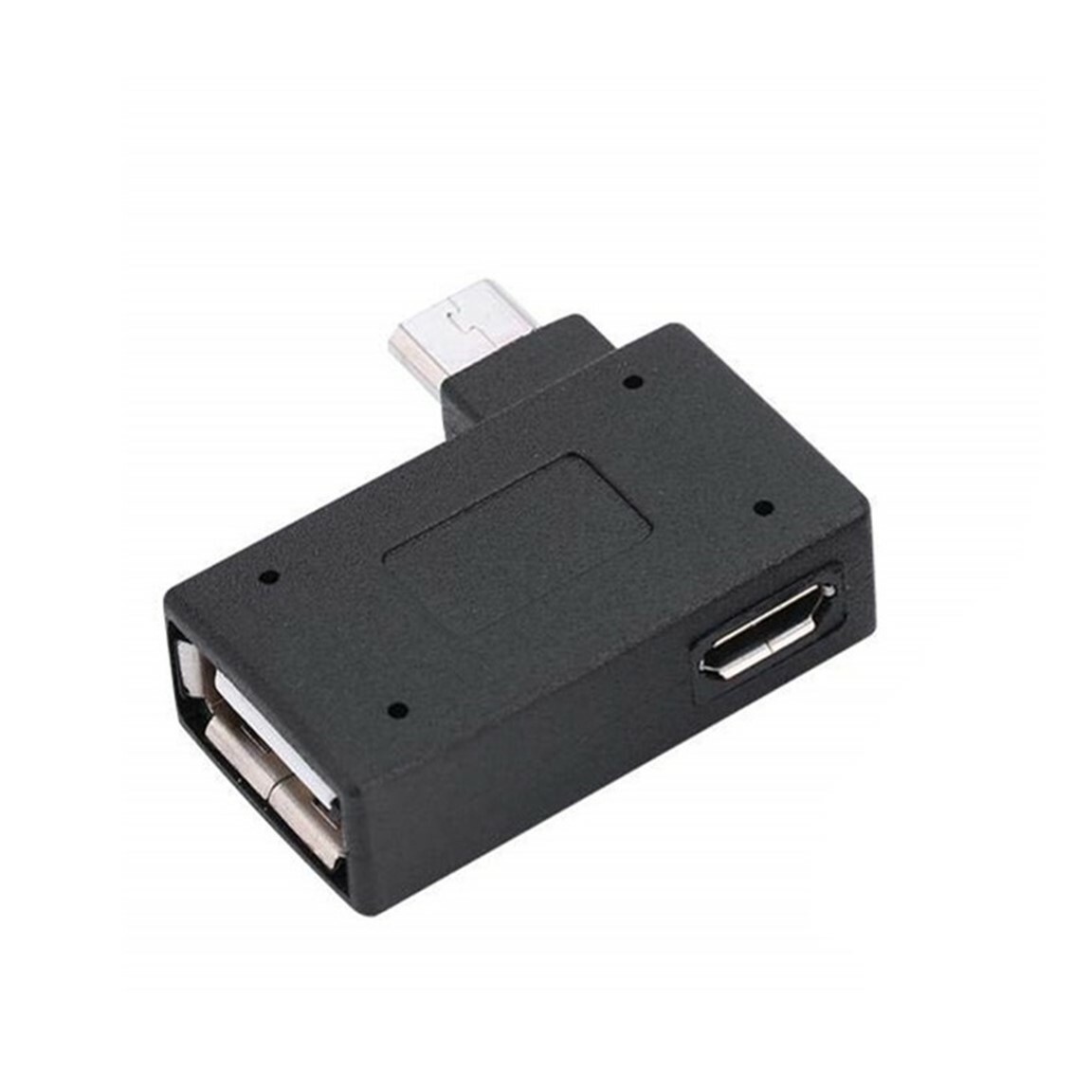 OTG Adapter, 90 Right + Left Angle USB Port Adapter, Micro OTG, 2 Pack