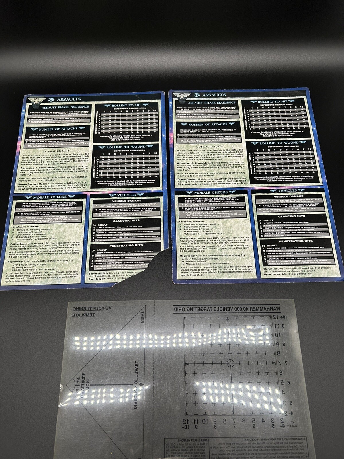 Games Workshop Warhammer 40,000 Quick Reference Card Supplement Lot