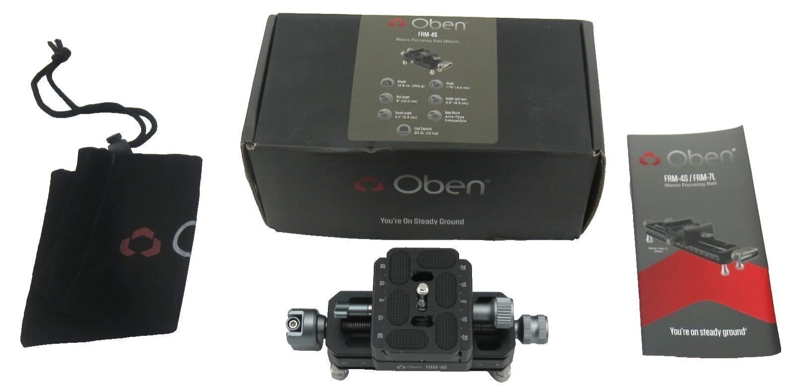 Oben FRM-4S Macro Focusing Rail Short Durable Aluminum Construction Open Box