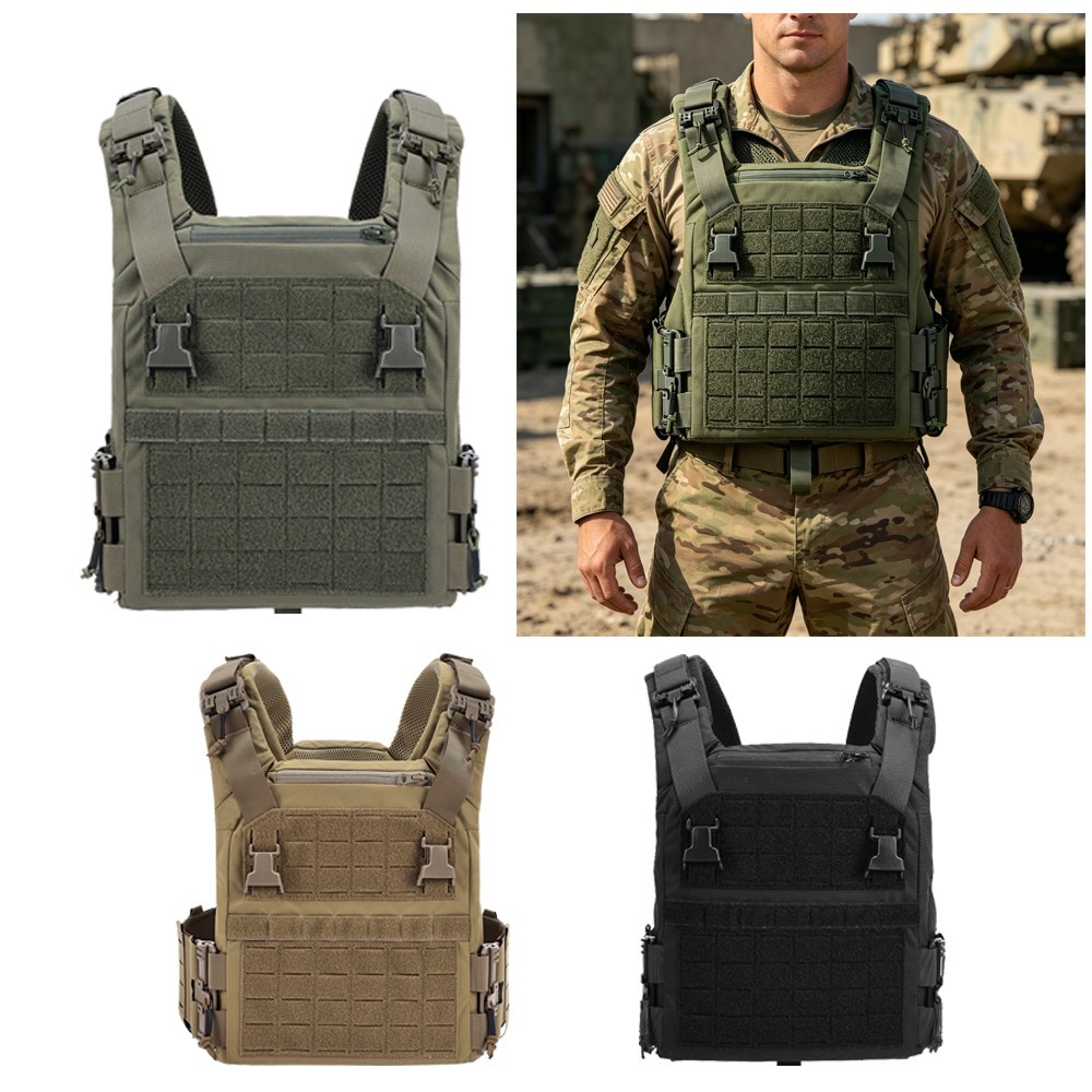 Tactical Combat Plate Carrier MOLLE Vest Quick Release Airsoft Hunting