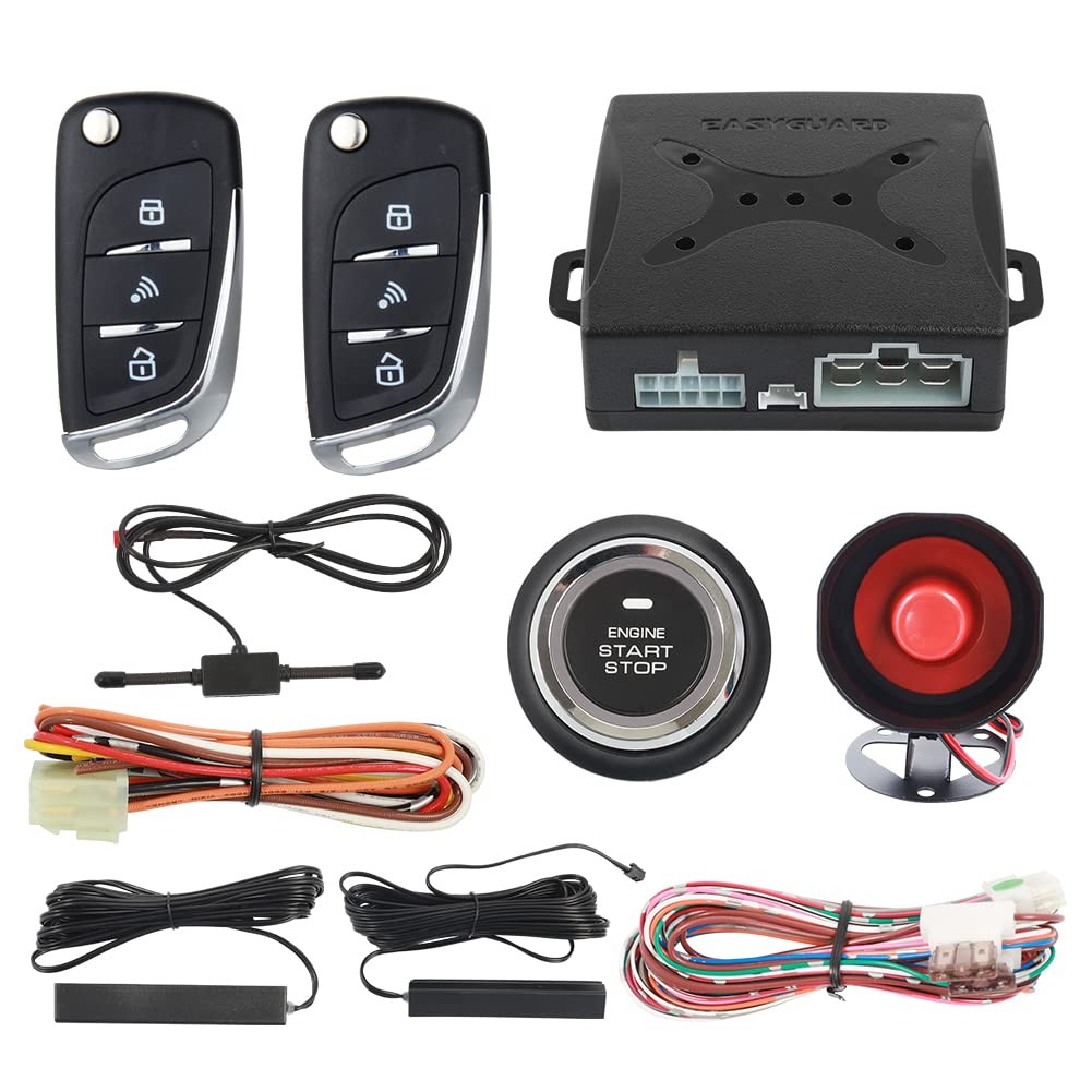 EASYGUARD EC003N-V Car Burglar Alarm Security System PKE Passive keyless...