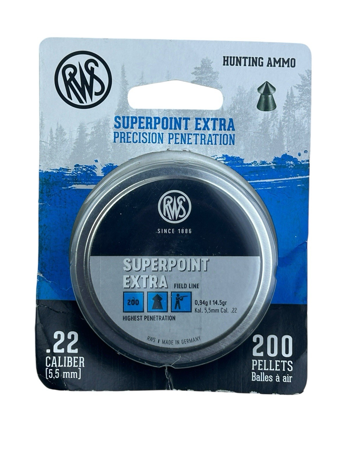 RWS Superpoint Extra .22 Caliber Target Shooting Ammo - 14.5 Grains, Low Residue