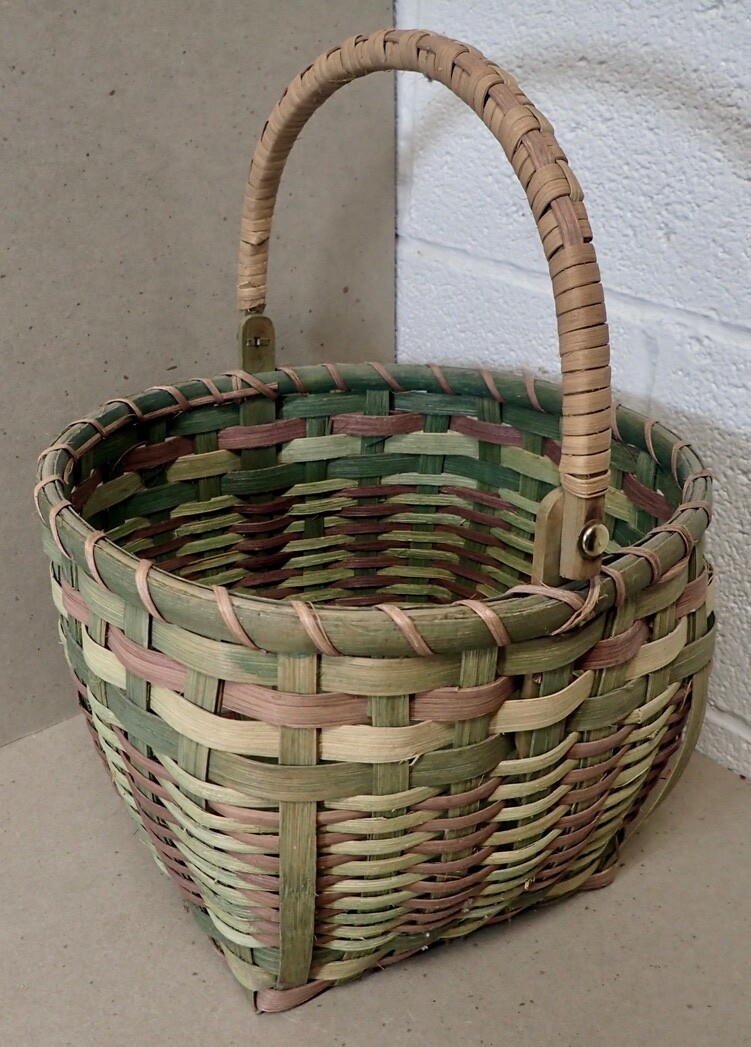 Handmade Woven Harvest Gathering Farmhouse Basket Multicolor 12"