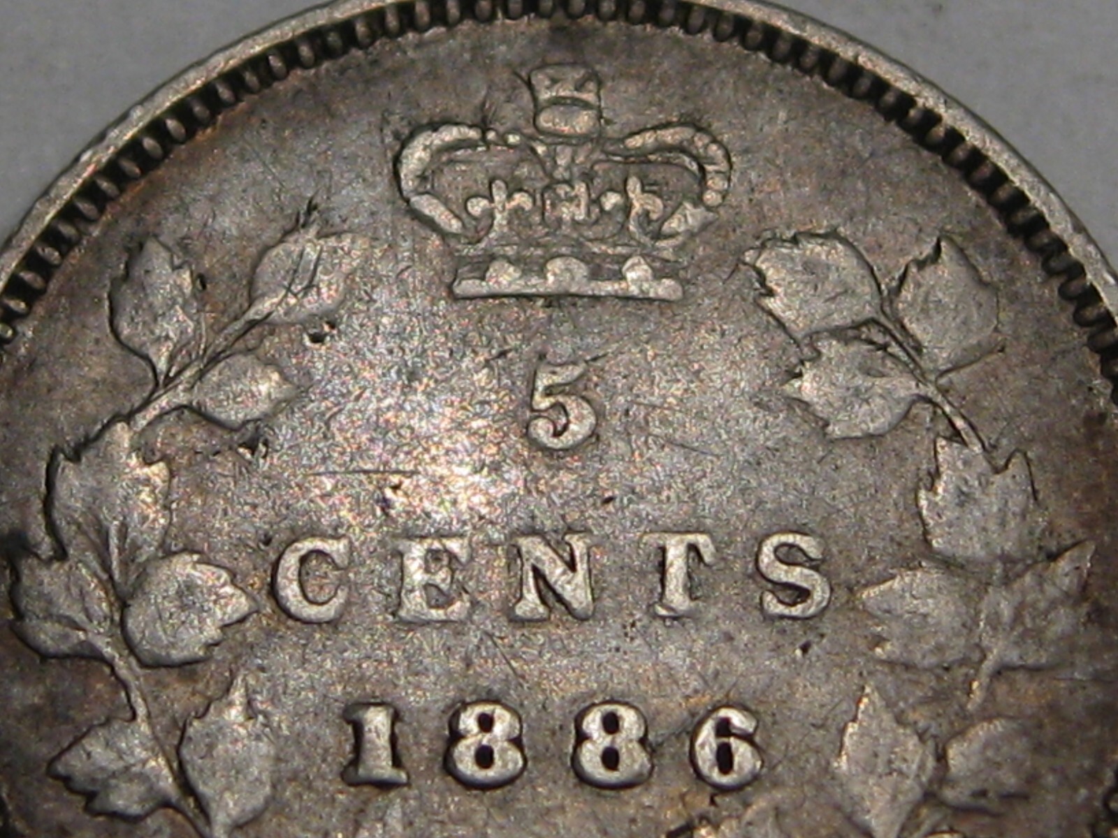 VG/F 1886 Five Cent 5¢ CANADA. #33