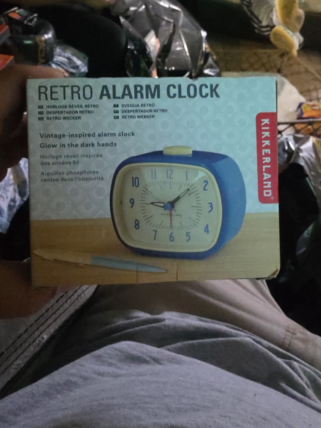 Kikkerland Retro Alarm Clock – Vintage Decor for Bedroom, 8.9x10x5.7, Blue