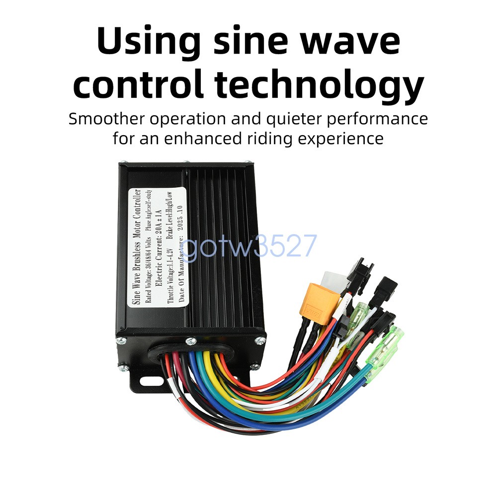 36V 48V 64V 30A Sine Wave Brushless Motor Controller 750-1500W Three-Mode Driver