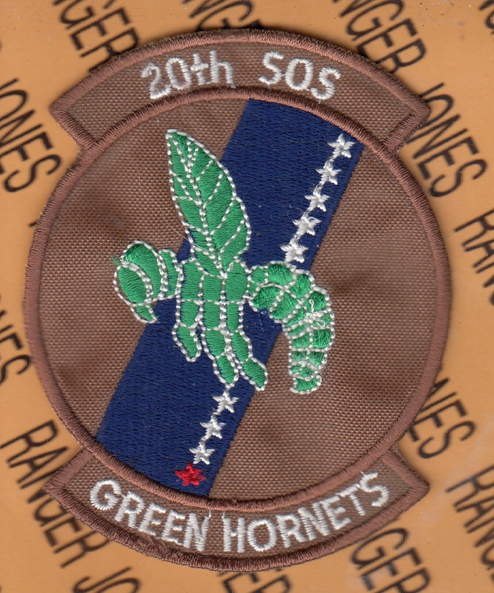 USAF Air Force AFSOC 20th Special Operations Sq GREEN HORNETS ~3.75" patch c/e A