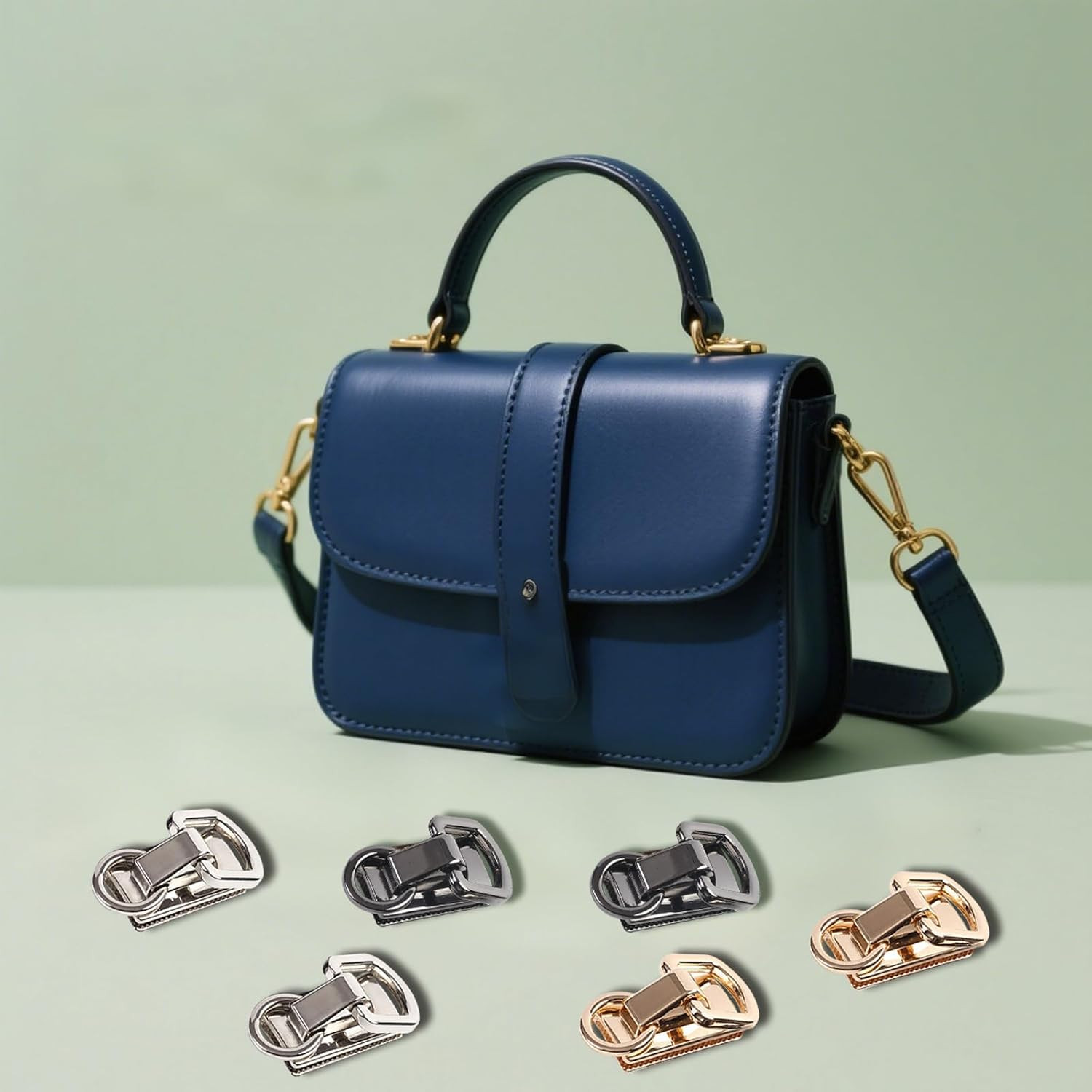 6 Pack Purse Strap Buckle Hardware Metal Side Clips | Strap Connectors for Leath