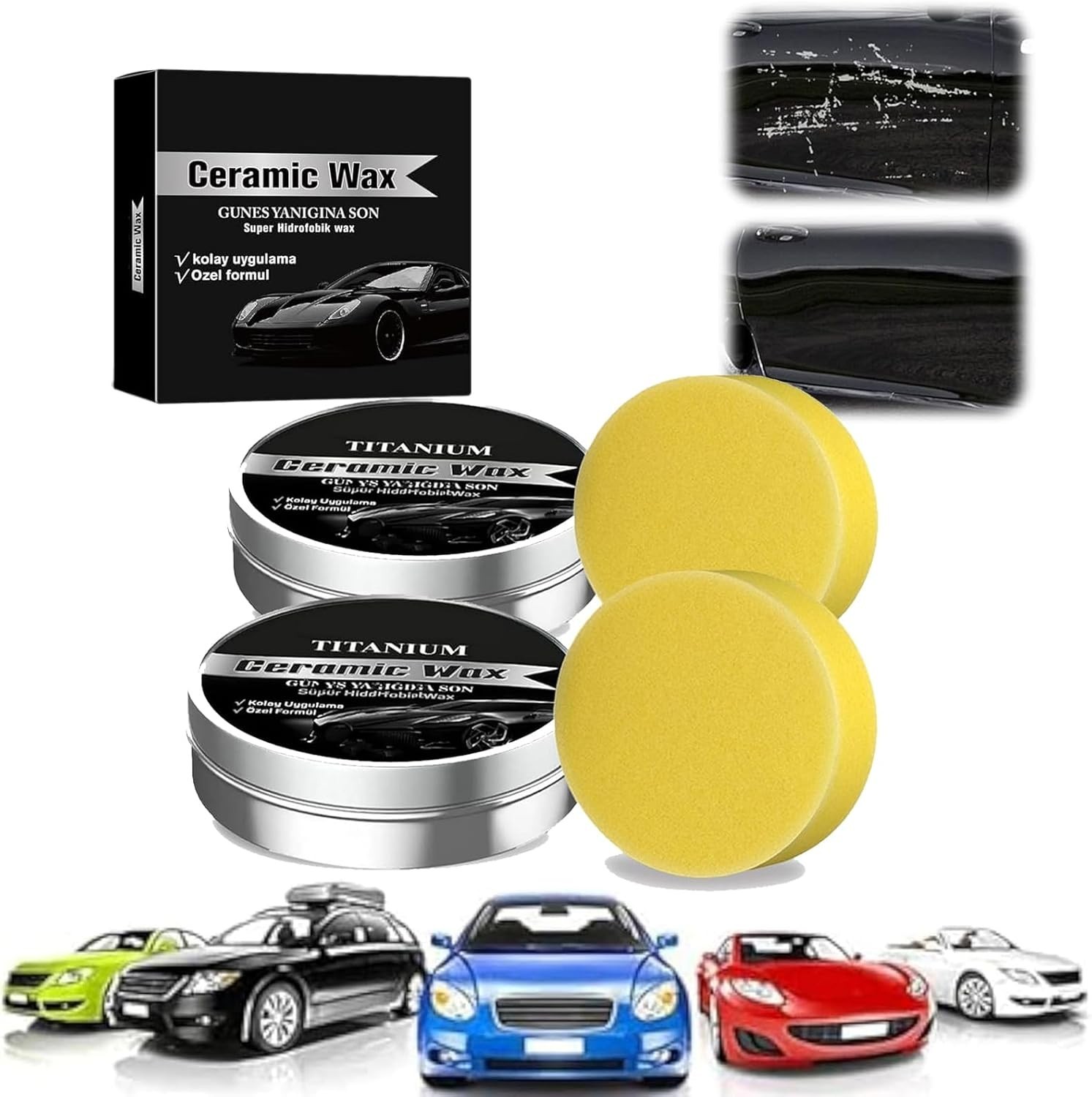 Titanium Ceramic Wax Cream, 2026 Strong Protection Car Coating Polishing Wax, La