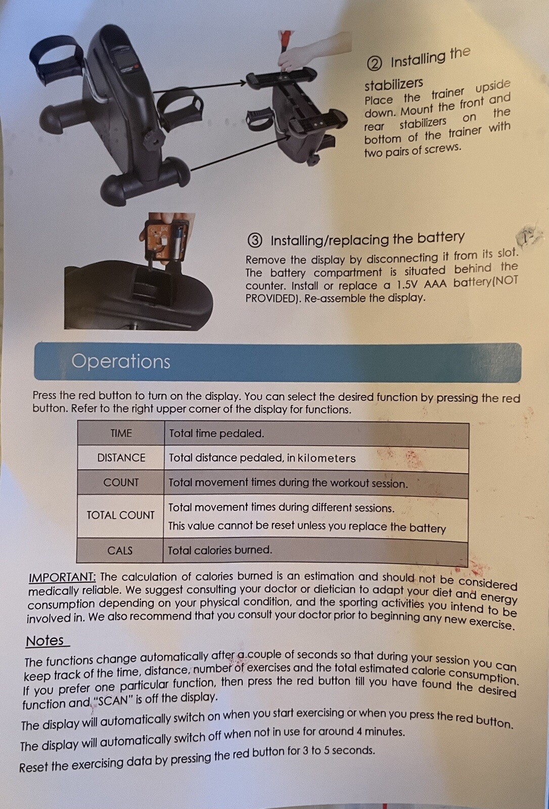 Pedal Exerciser With LED Display