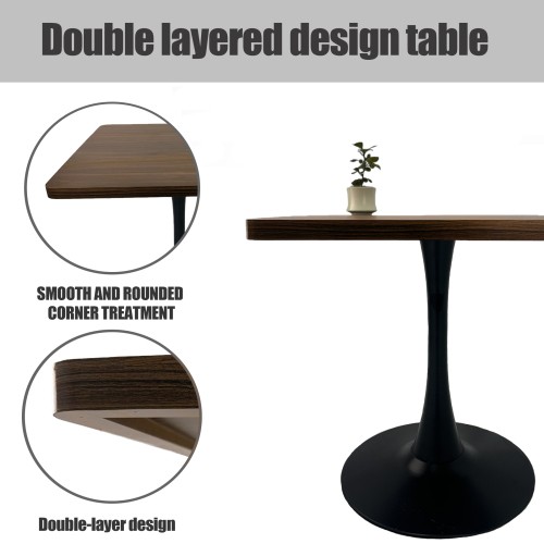Mid Century Modern Square Dining Table Wooden Kitchen Table for Small Space Retr
