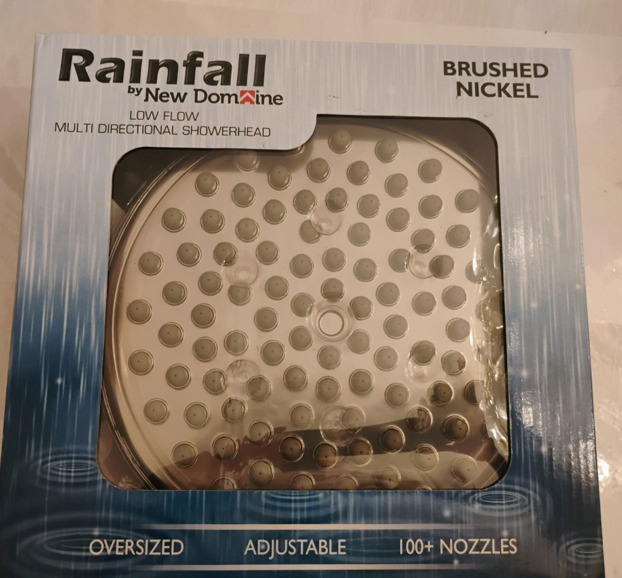 Rainfall Low Flow Multi Directional ShowerHead Oversize Adjustable 100+Nozzles