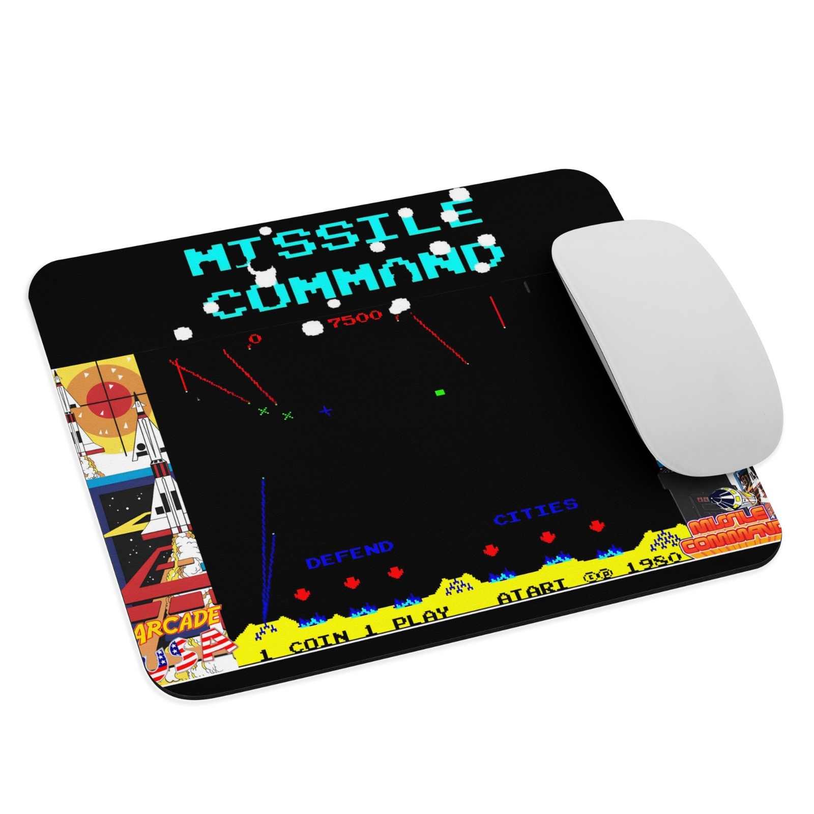 Atari Missile Command Retro Arcade Mouse Pad (9.5" x 7.75")