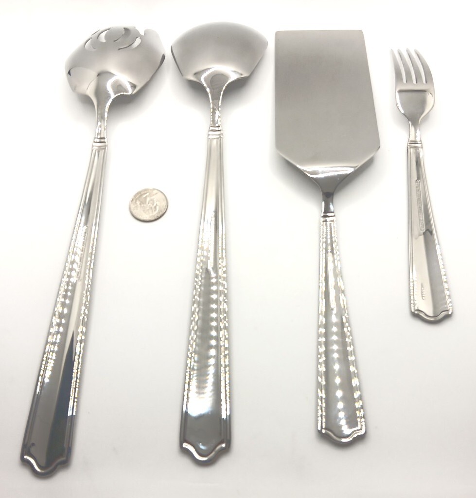 Reed & Barton Big 4 Piece Serving Hostess Set Stainless Flatware