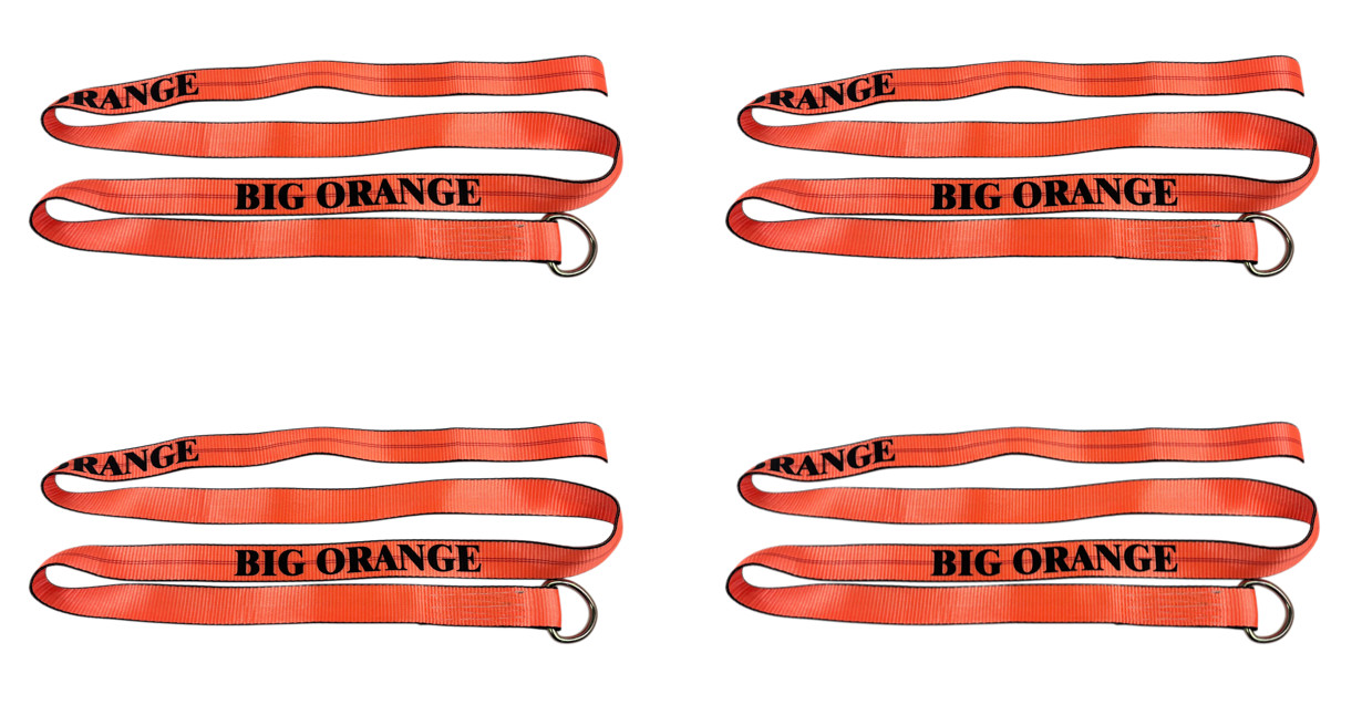 4 Pack 2" x 10FT Big Orange Tow Truck Lasso Wheel Lift Strap