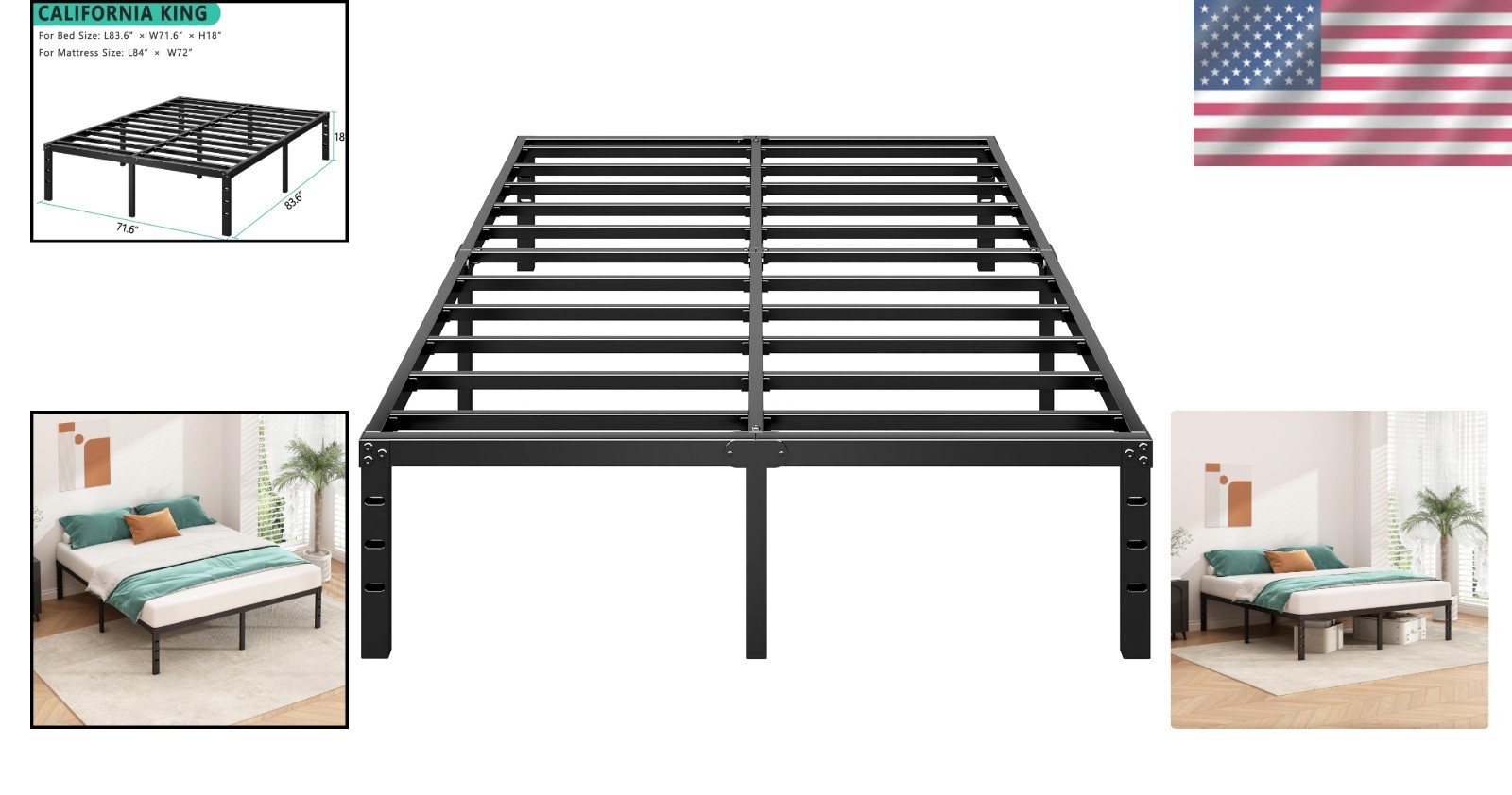 Minimalist 14-Inch Metal Platform Bed Frame – Ultimate Stability & Storage