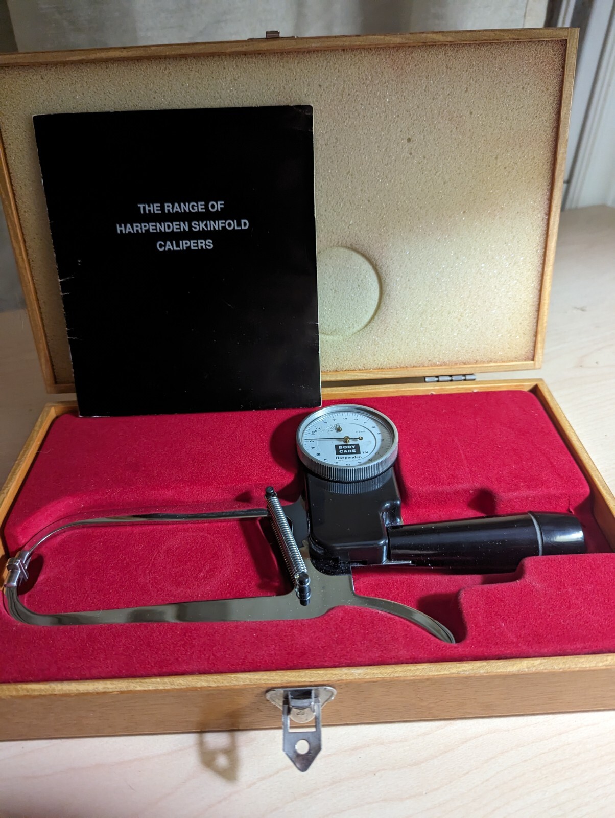 Harpenden Skinfold Caliper with Wood Case, Instruction Manual (Used)