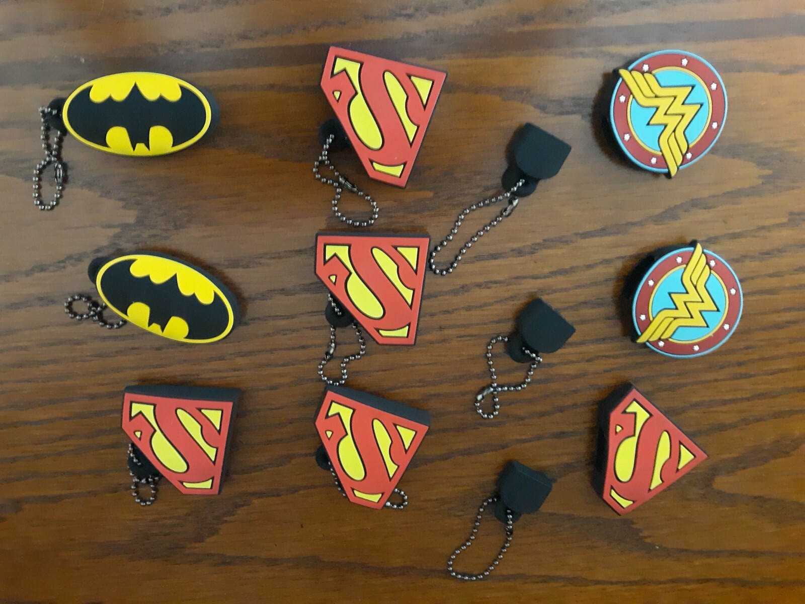 NO USB FLASHDRIVES JUST 9 EMPTY CASES--Emtec DC Comics 3D Keychains! CASES ONLY!