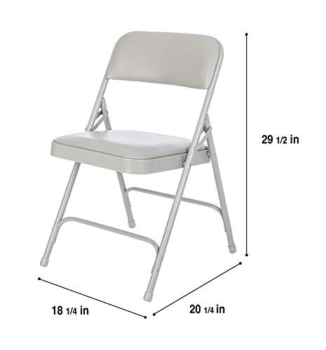 (4 Pack) Premium Vinyl Padded Folding Chair Grey