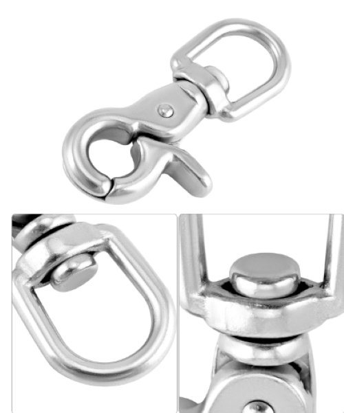 10-pack, Swivel Trigger Snap Hooks Zinc Plated SS, 130 lbs Capacity.