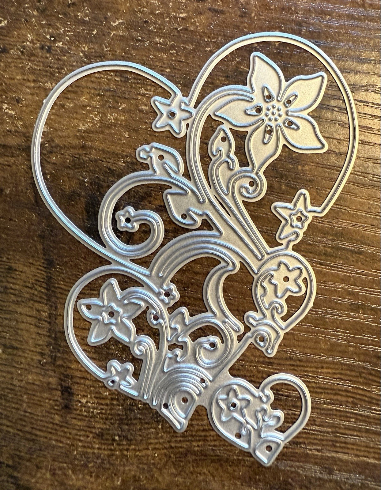 Heart Flowers Flourish Cutting Die Cards Scrapbook Journal #5821- Tonya