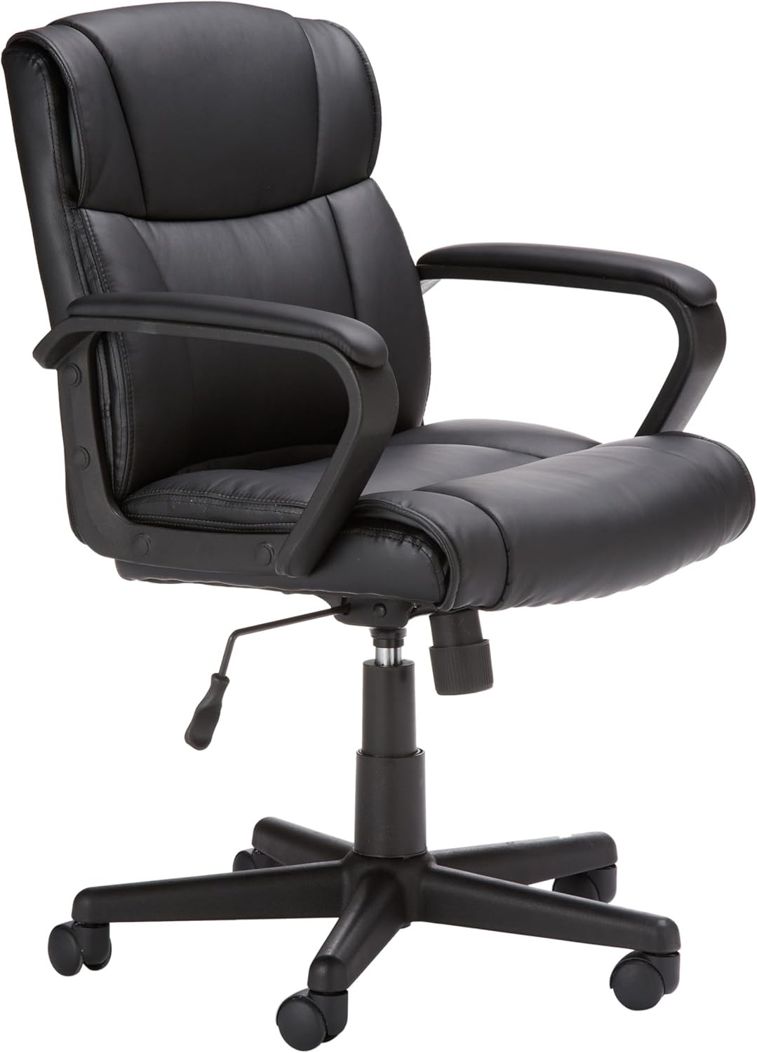 Office Task Chair with Adjustable Height, 360° Swivel, Padded Armrests, Mid-Back