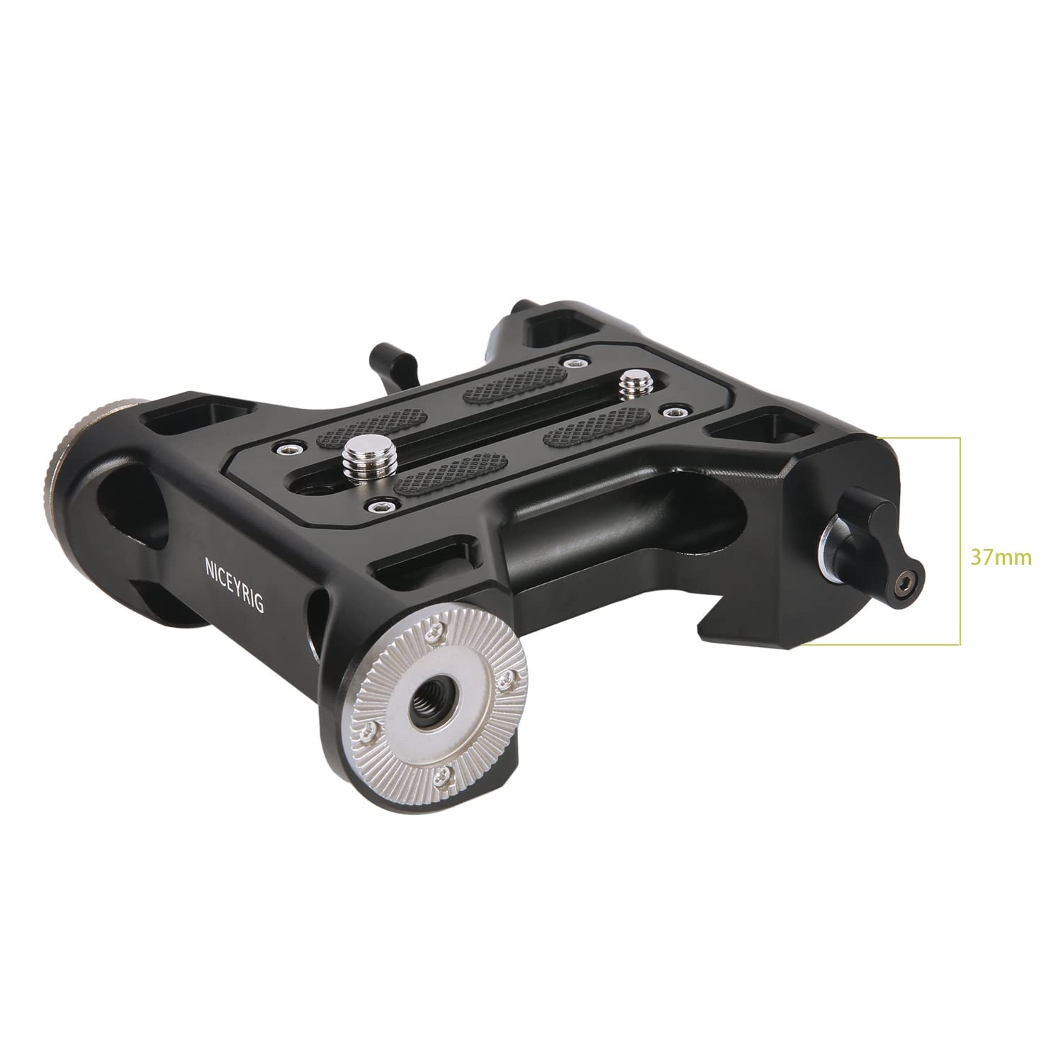 NICEYRIG Rosette Mount 15mm Rod Basic Base Plate for ARRI Dovetail, Black