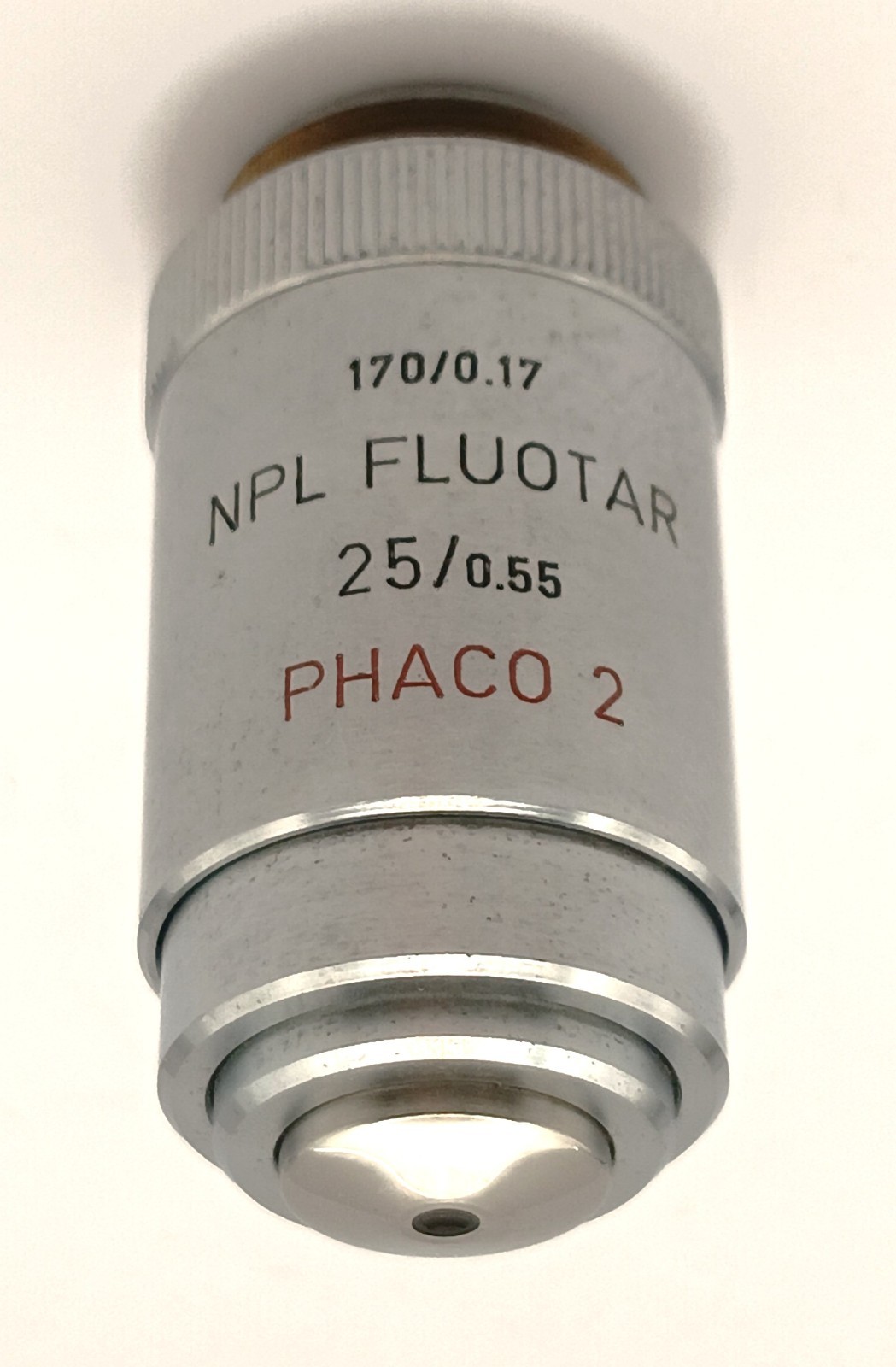 Leitz Microscope Phase Contrast Objective NPL Fluotar PHAC0 2 25x Magnification