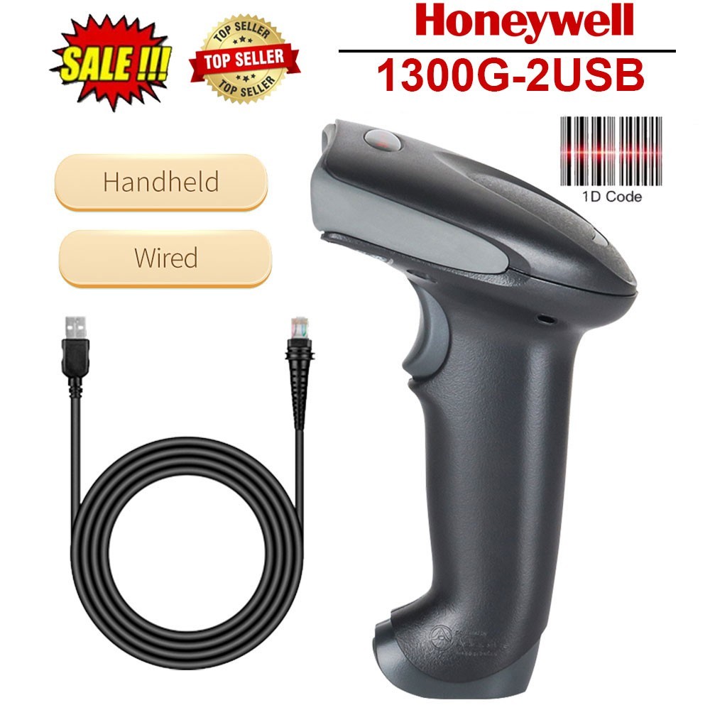 Honeywell Hyperion 1300G Handheld USB Barcode POS Scanner Reader Kit 1300G-2USB