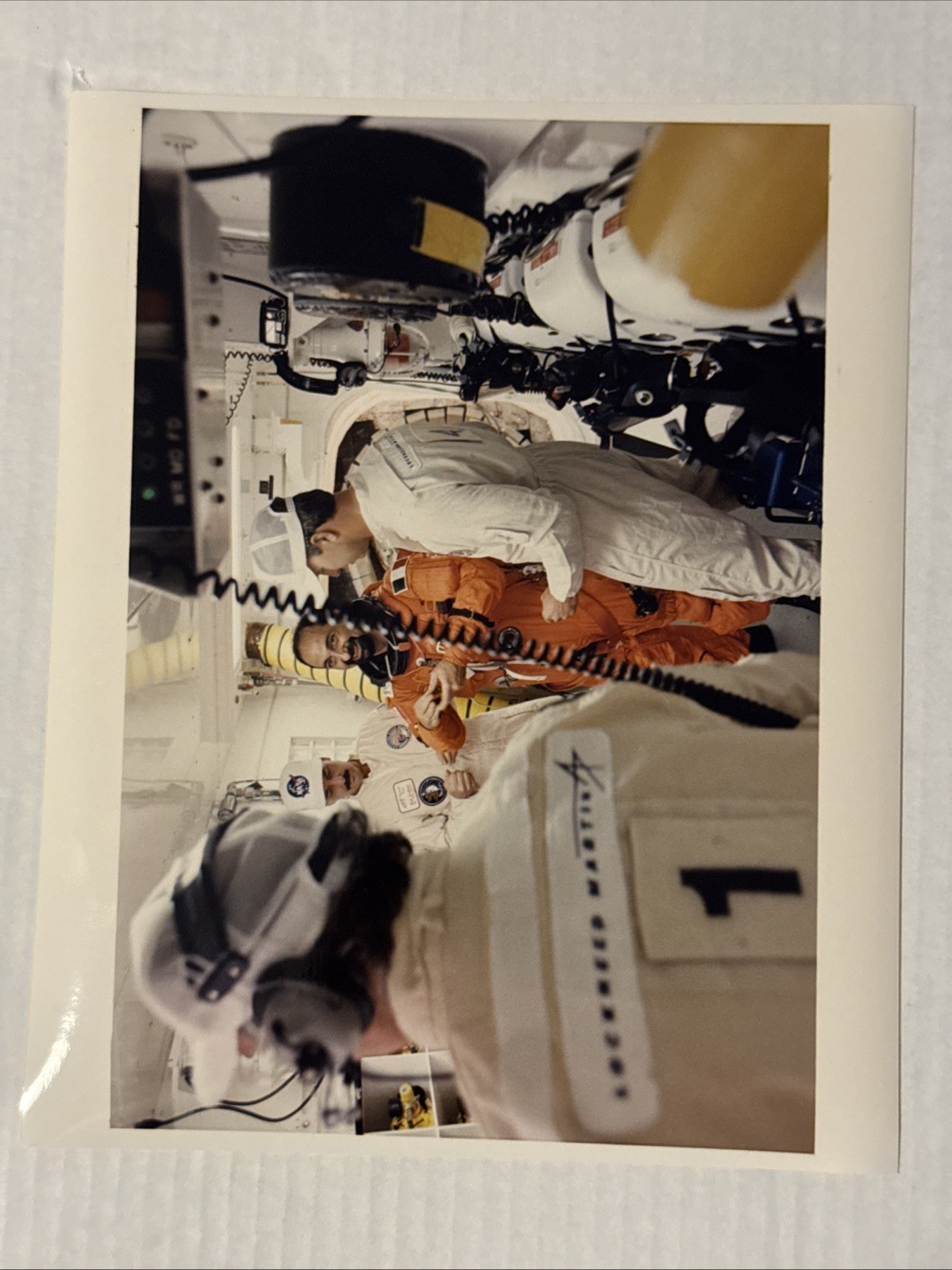 NASA STS 75 Umberto Guidoni Prepares to Enter Shuttle Columbia Press Photo