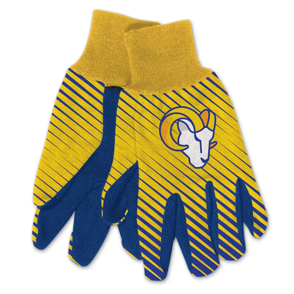 Los Angeles Rams NFL Adult Two Tone Sport Utility Work Grip Gloves FREE SHIPPING