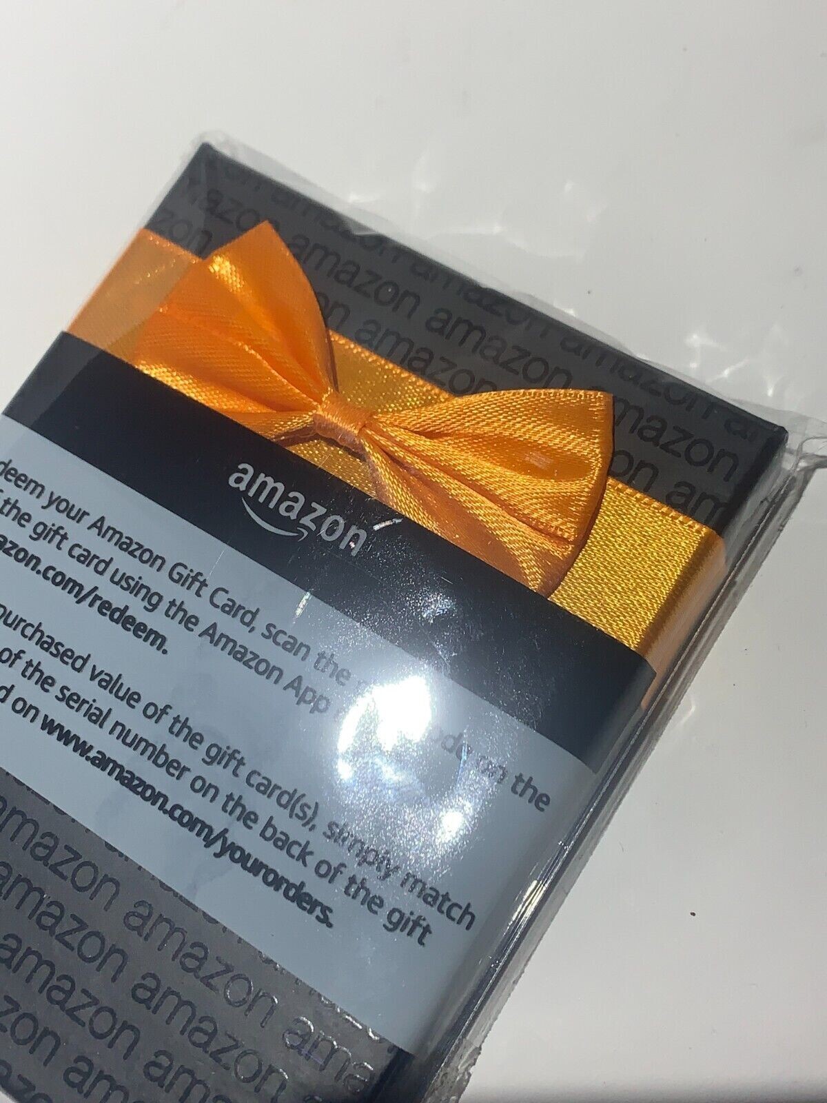 Amazon Gift Card Box Black with Orange Ribbon (BOX ONLY - NO GIFT CARD)