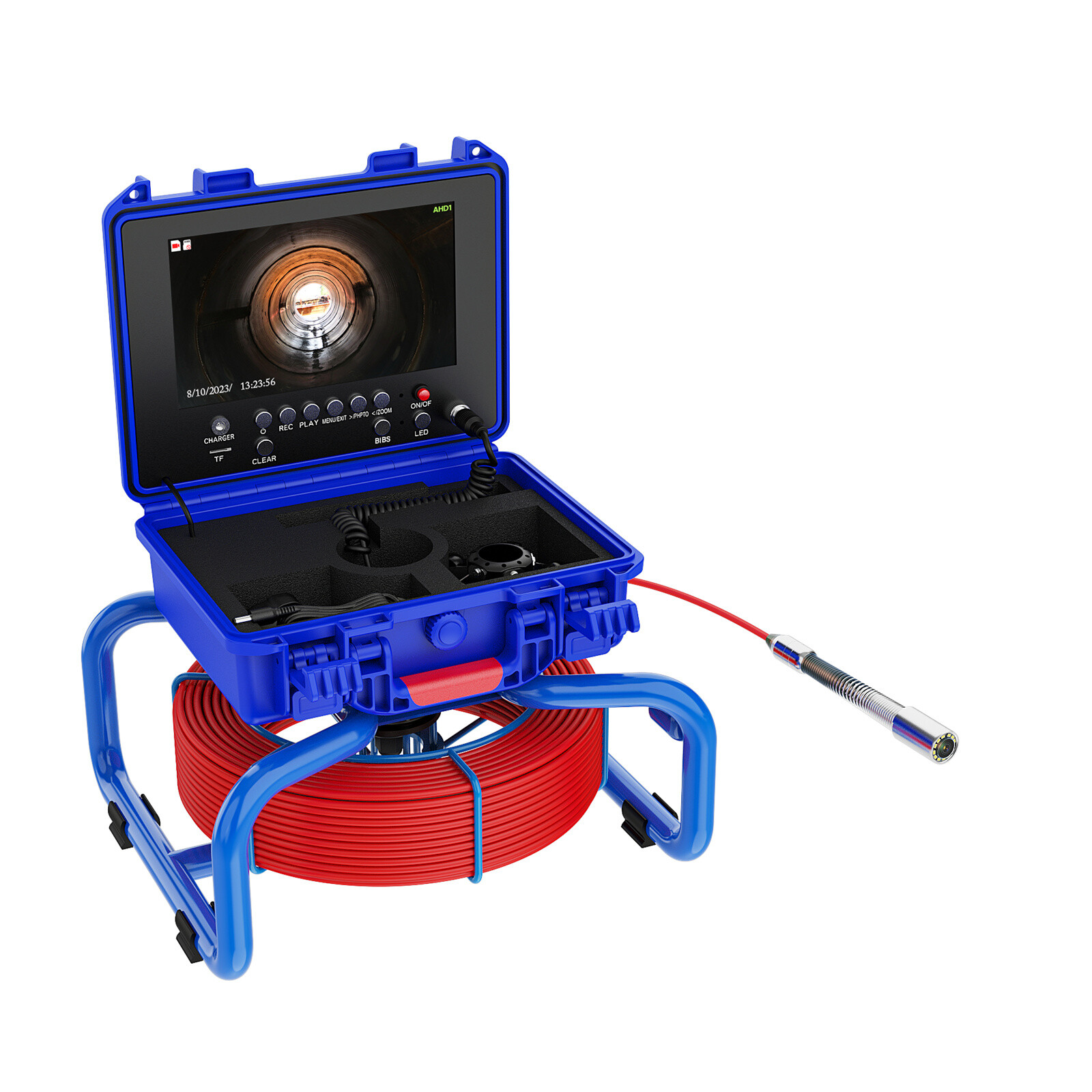 40M Sewer Camera 512hz Pipe Inspection Camera Self-leveling 9" Meter Counter DVR
