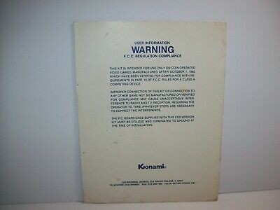 Konami Rush 'N Attack Original Video Arcade Game Instruction Kit Manual 1985