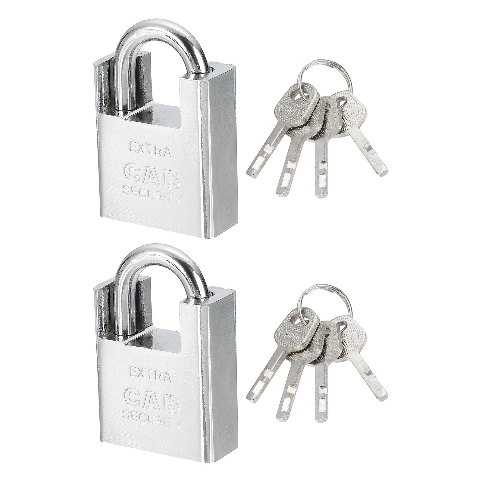 2Pcs 1.6" High Security Padlock Steel Wrapped Beam Locks with 4 Keys