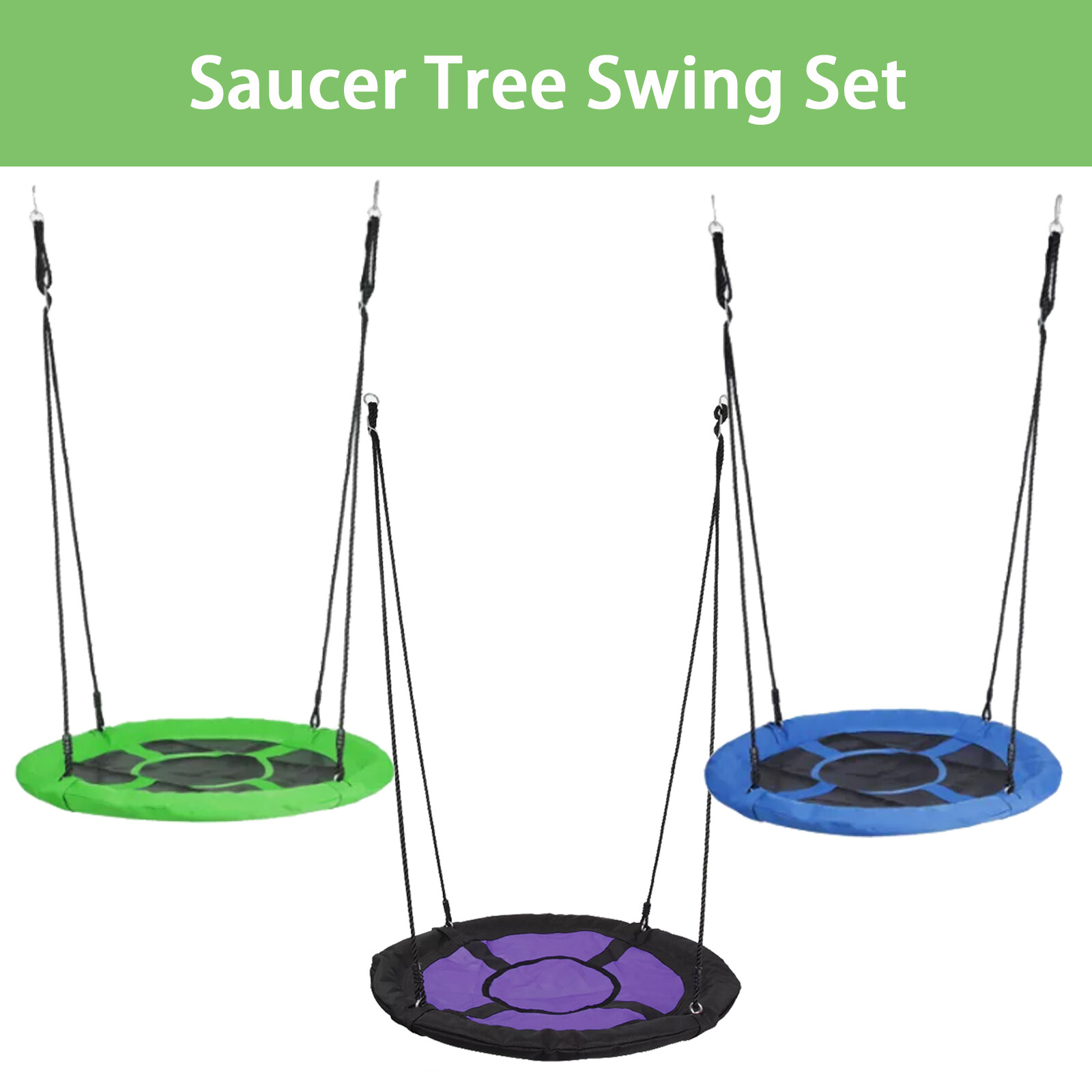 40'' Saucer Tree Swing Set 900D Oxford for Kids Garden Outdoor Multi-Color