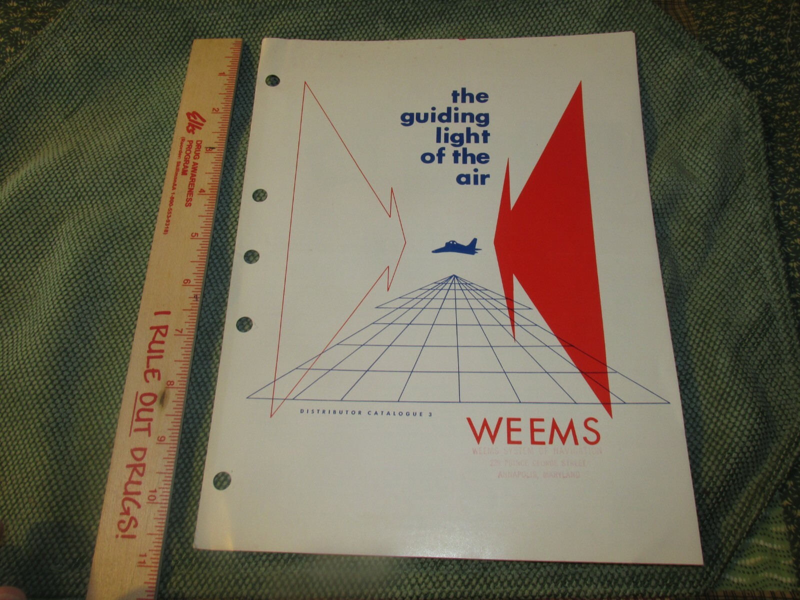 Vintage Pilot Training Airplane Guiding light of air Weems catalogue Gauges book