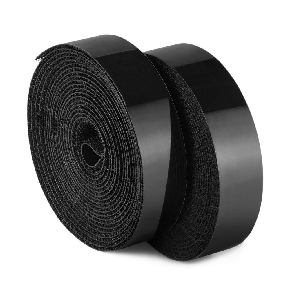 GOHOOK 1 Inch Sticky Back Hook and Loop Tape - 5 Yards, Black Heavy Duty Self...