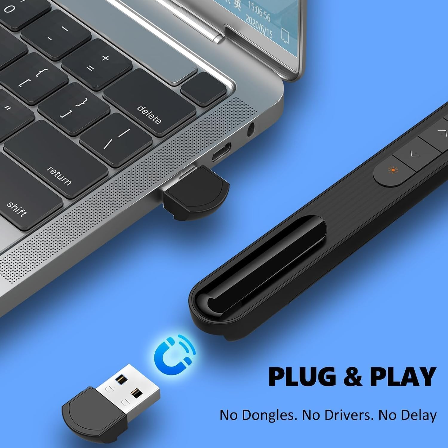 Presentation Clicker with Red Pointer Beam, 328Ft Long-Range Wireless Presenter