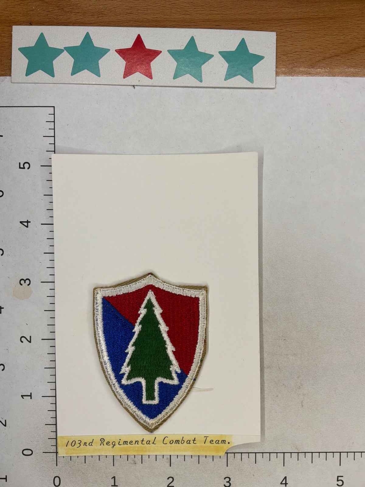 VINTAGE US ARMY 103rd REGIMENTAL COMBAT TEAM PATCH