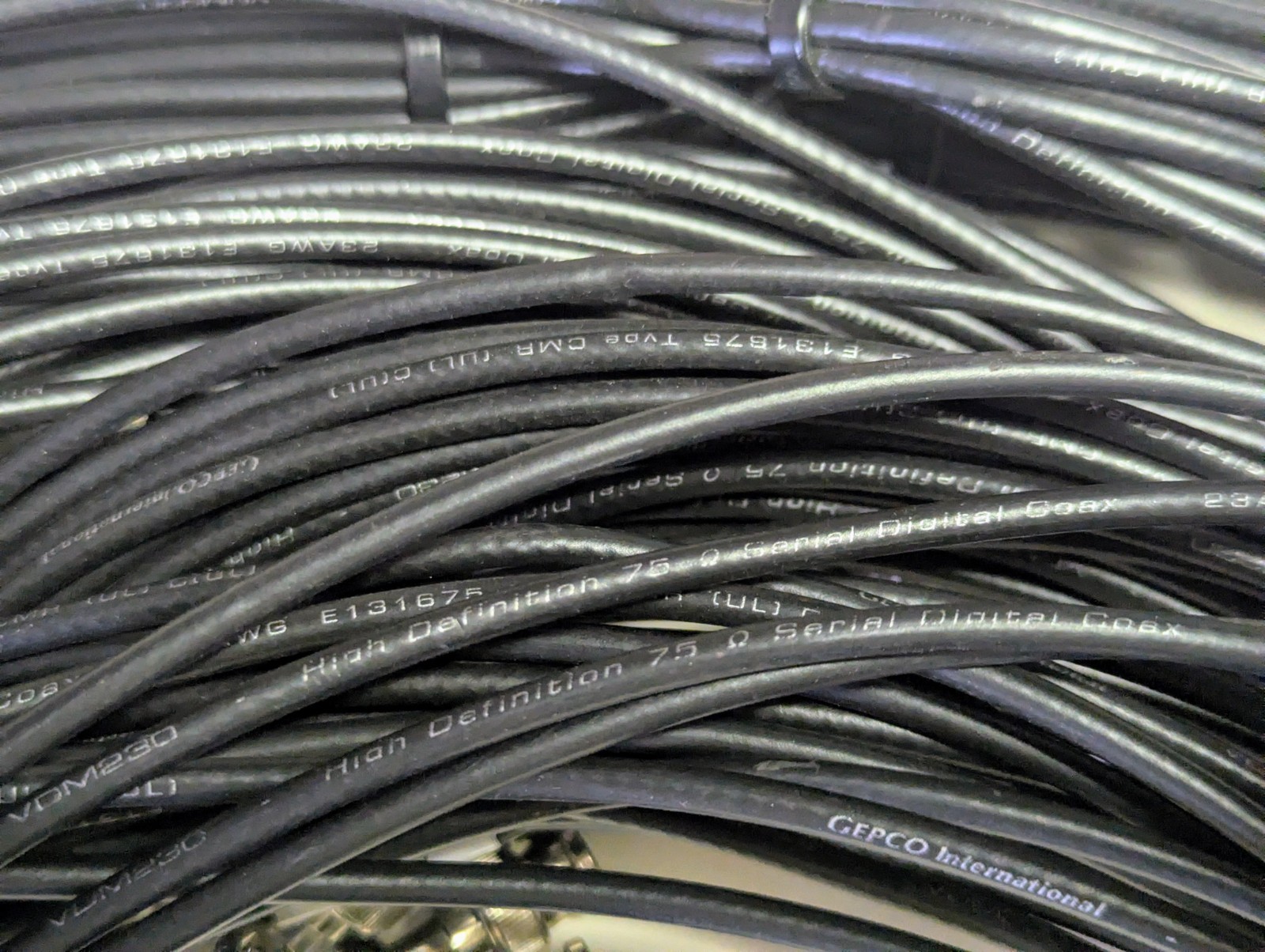 Gepco Video BNC bundle for patch panel, 47 Channels, 22ft - various lengths